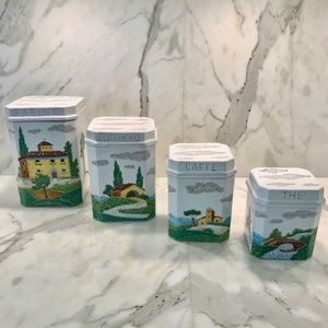 COTTURA 4 HAND PAINTED ITALIAN POTTERY CONTAINERS